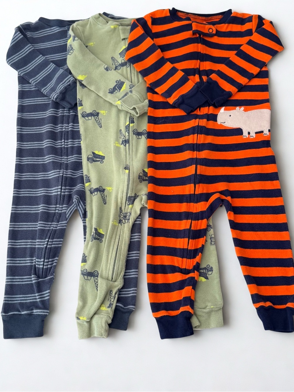 Simple Joys by Carter's Baby Onesie Sleepers 3-Pack Full Zip Striped 9-12M